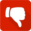 Thumbs down image indicating disadvantages for Tumble Wins Casino