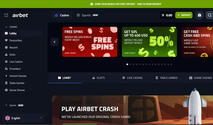 Read review of Airbet Casino
