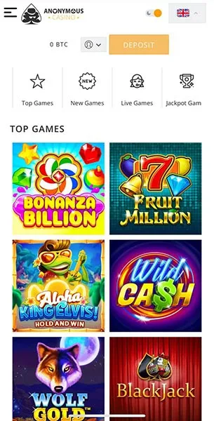 Anonymous Casino mobile screenshot #2 Mobile Screenshot image #2 for Anonymous Casino