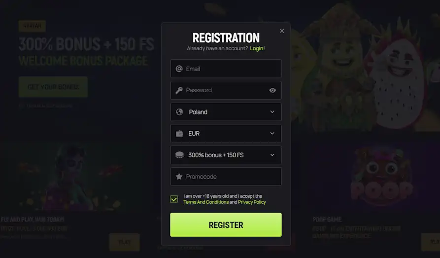 Avo Casino KYC KYC Landscape screenshot image for Avo Casino