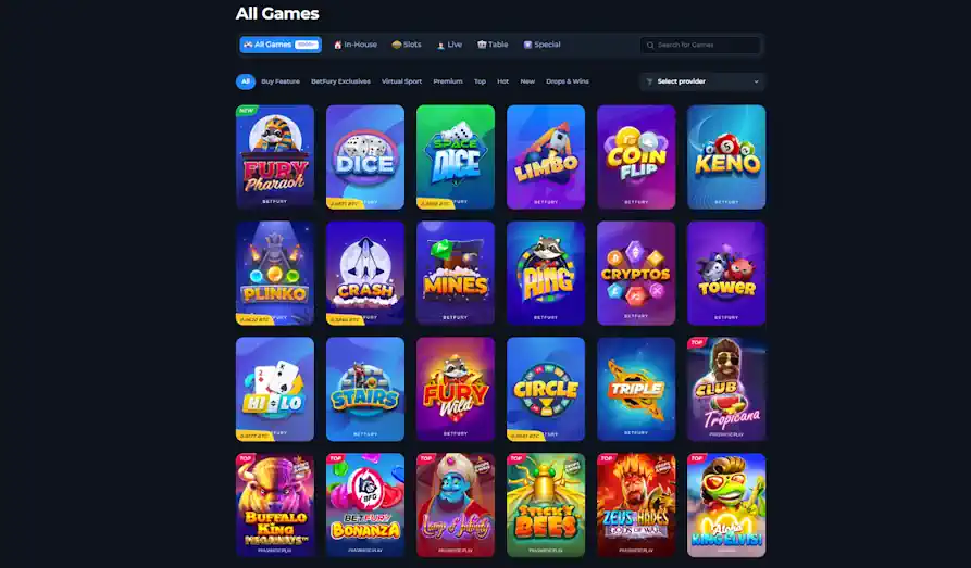 BetFury games Screenshot image #3 for Bet Fury Casino