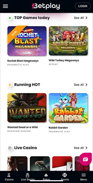 Betplay Casino mobile screenshot #3 Mobile Screenshot image #3 for Betplay Casino