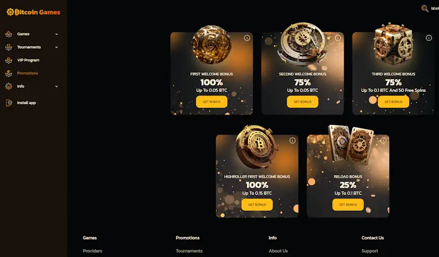 Bitcoin Games Casino promos Screenshot image #3 for Bitcoin Games
