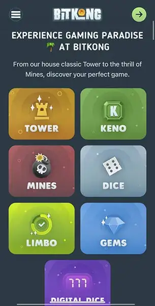 BitKong Casino mobile screenshot #2 Mobile Screenshot image #2 for BitKong Casino
