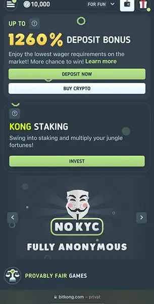 BitKong Casino mobile screenshot #4 Mobile Screenshot image #4 for BitKong Casino