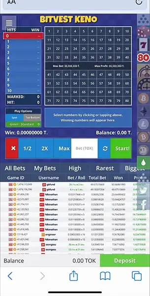 Bitvest Casino mobile screenshot #4 Mobile Screenshot image #4 for Bitvest Casino
