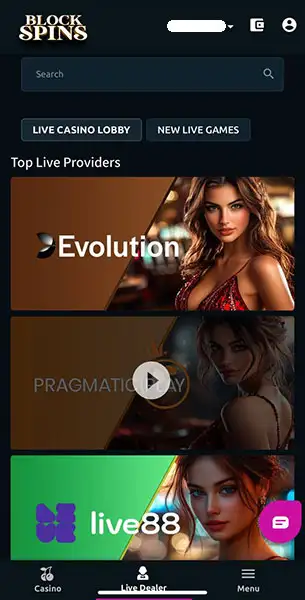 Blockspins Casino mobile screenshot #5 Mobile Screenshot image #5 for Blockspins Casino