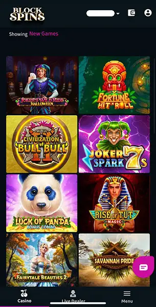 Blockspins Casino mobile screenshot #4 Mobile Screenshot image #4 for Blockspins Casino