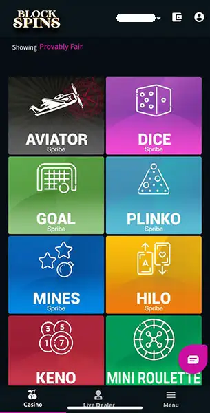 Blockspins Casino mobile screenshot #3 Mobile Screenshot image #3 for Blockspins Casino