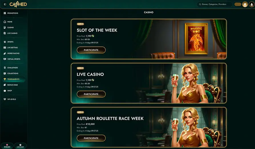 Cashed Casino Tournaments Screenshot image #2 for Cashed Casino