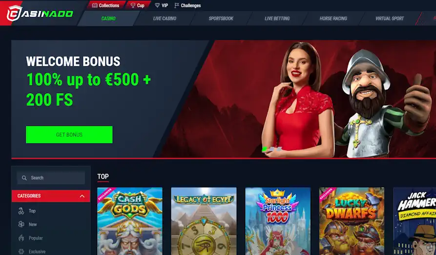 Casinado home Main screenshot image for Casinado