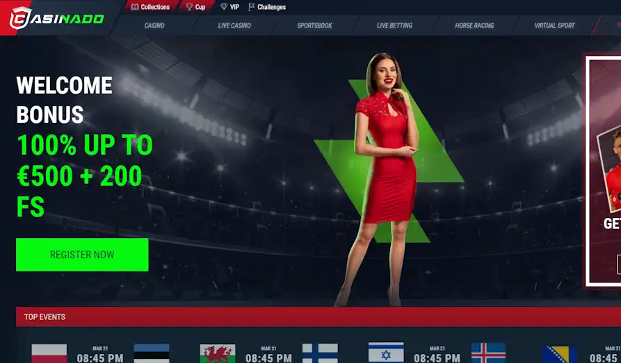 Casinado Sports Betting Startpage Landscape screenshot image #1 for Casinado