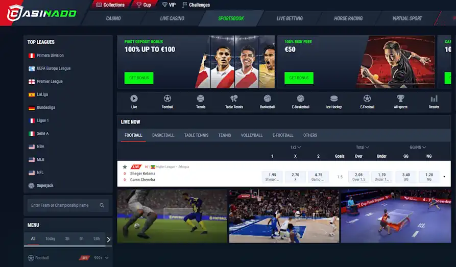 Casinado sportsbook Screenshot image #2 for Casinado