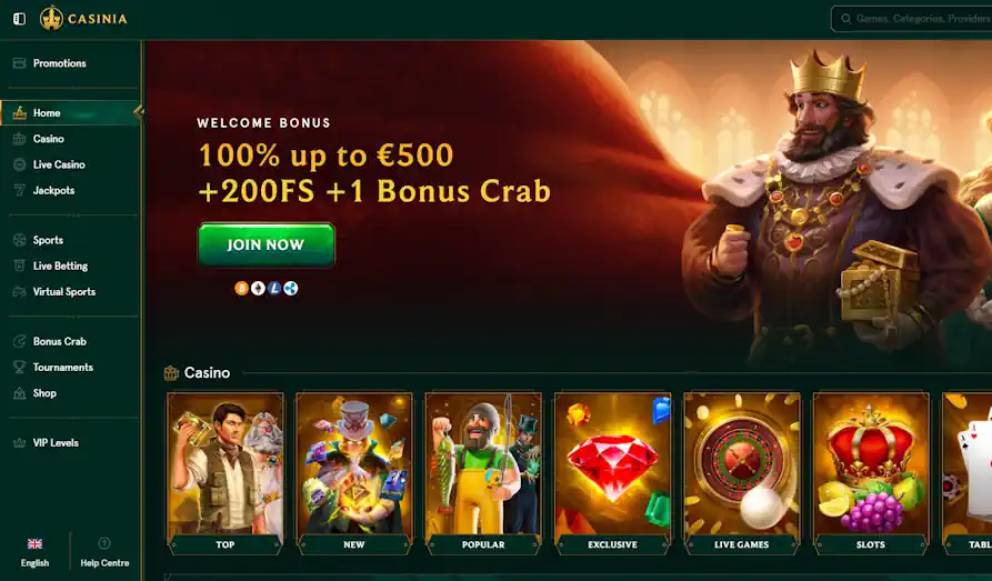Read review of Casinia Casino