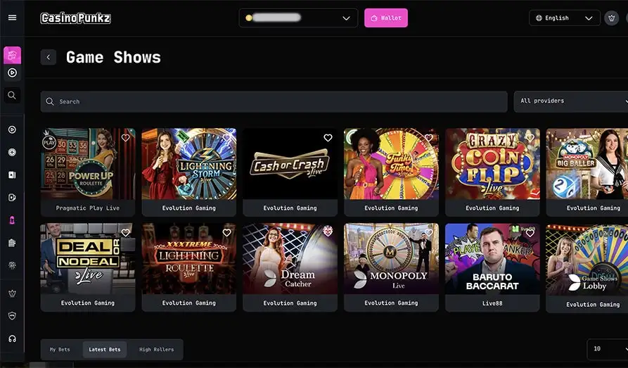 Casino Punkz Live Game Shows Screenshot image #3 for Casino Punkz