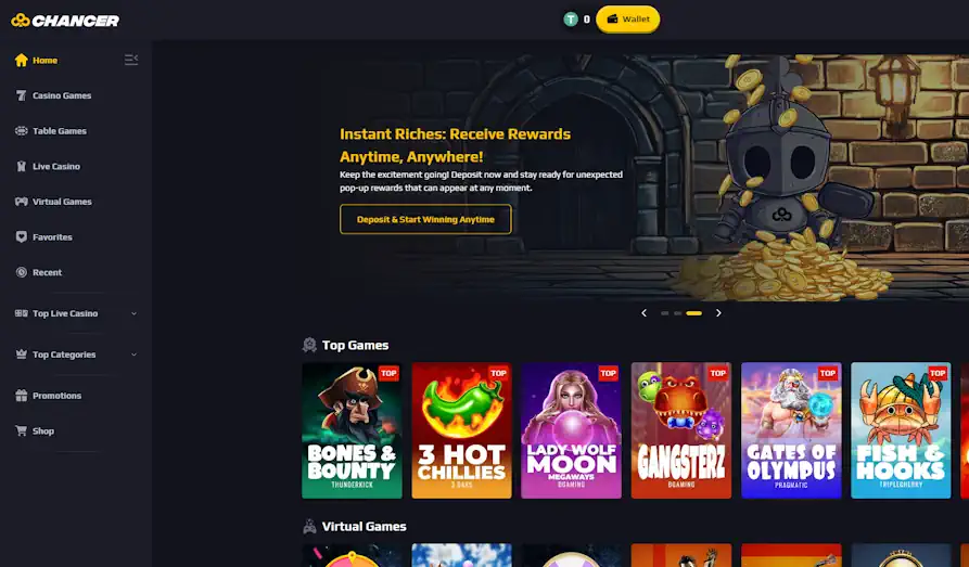 Chancer Casino home Main screenshot image for Chancer Casino