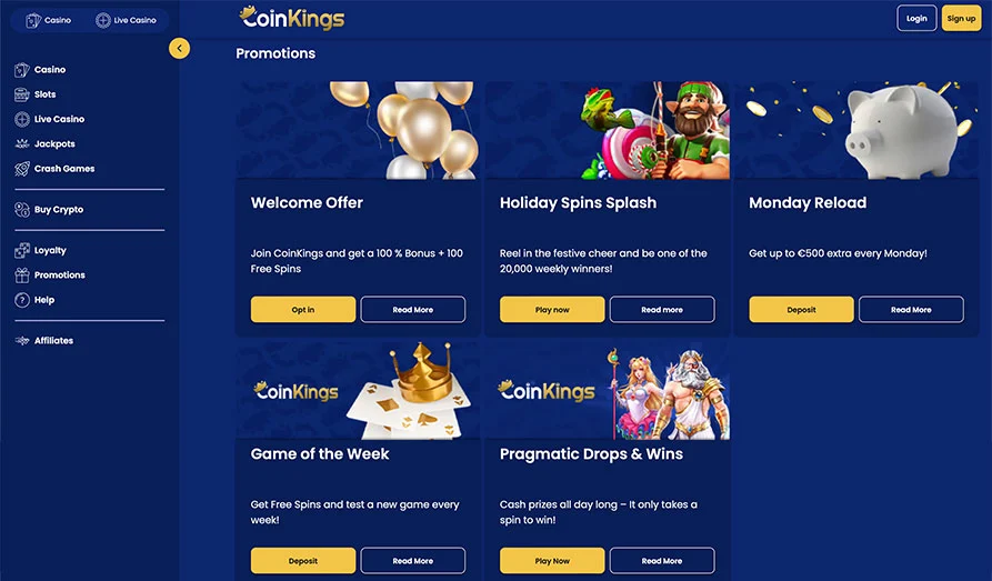 Coin Kings Casino Bonuses Screenshot image #2 for Coin Kings