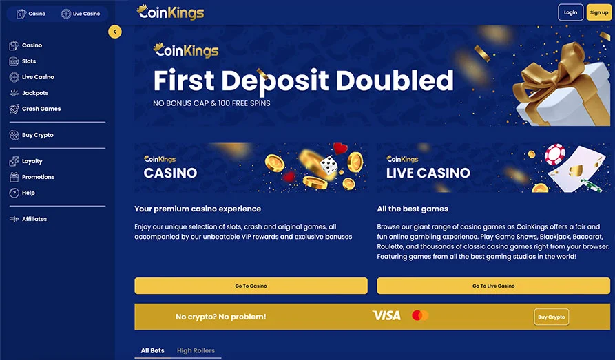 Coin Kings Casino Startpage Main screenshot image for Coin Kings