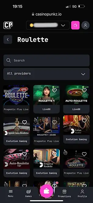 Casino Punkz mobile screenshot #3 Mobile Screenshot image #3 for Casino Punkz