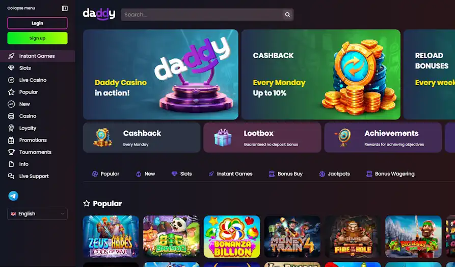 Read review of Daddy Casino