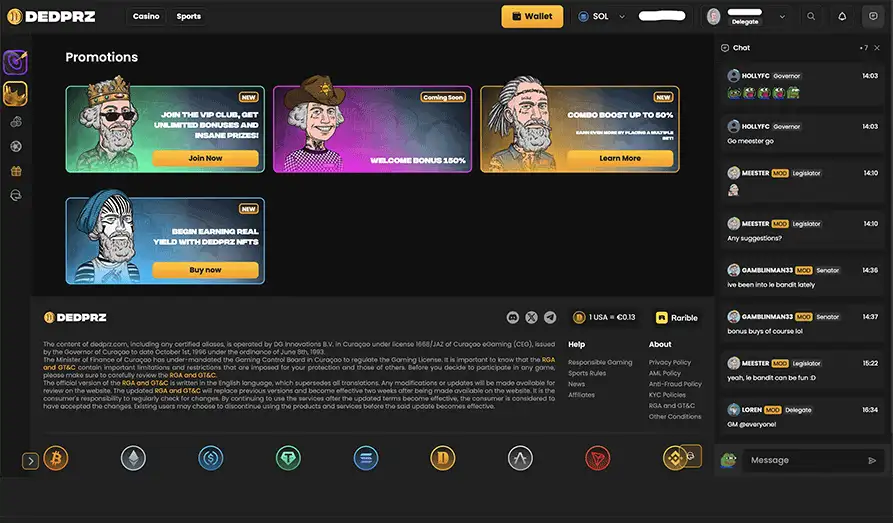Ded Prz Casino Bonuses Screenshot image #2 for DedPrz Casino