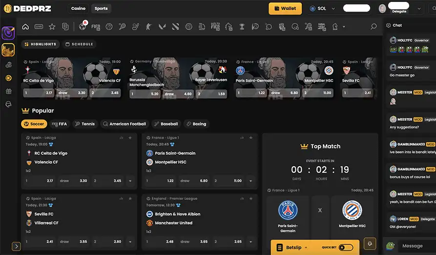 Ded Prz Sports Betting Screenshot image #3 for DedPrz Casino