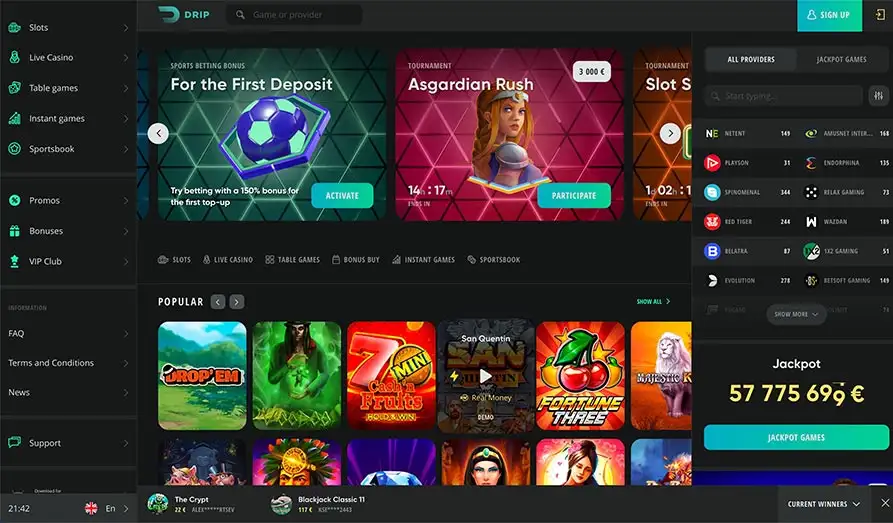 Read review of Drip Casino