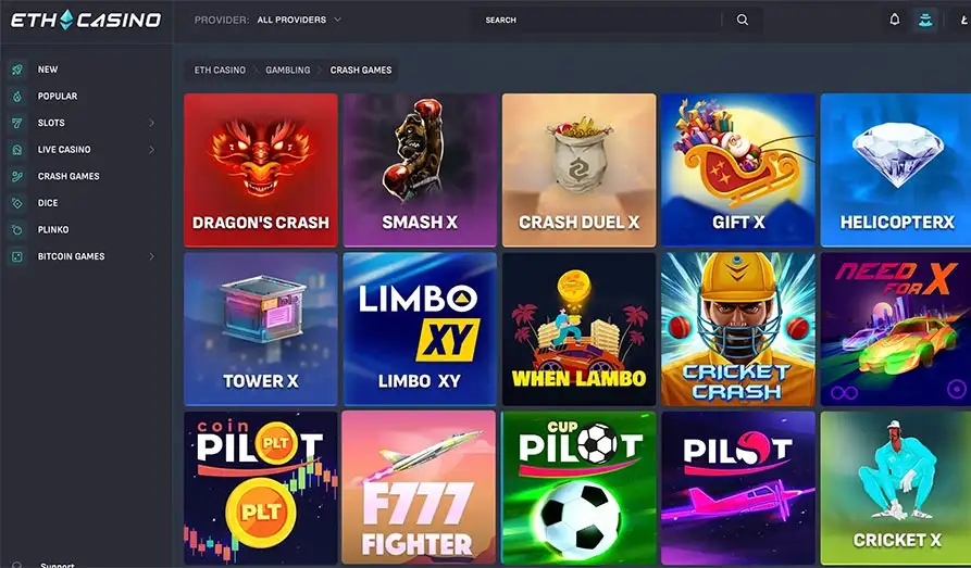 ETH Casino crash games Screenshot image #3 for ETH Casino