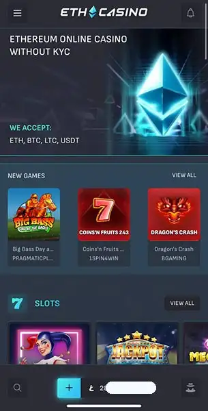 ETH Casino mobile screenshot #1 Mobile Screenshot image #1 for ETH Casino