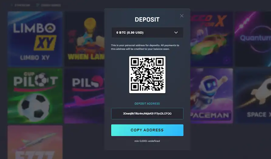 ETH Casino depositing Screenshot image #2 for ETH Casino