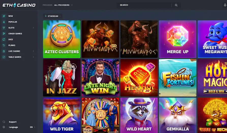 ETH Casino popular games Landscape screenshot image #1 for ETH Casino
