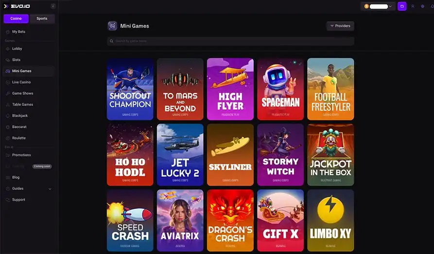 Evo IO Casino Crash Games Screenshot image #3 for Evo IO Casino