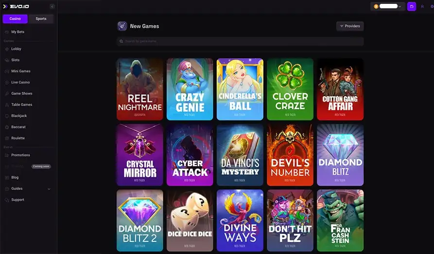 New Games on Evo IO Casino Screenshot image #2 for Evo IO Casino