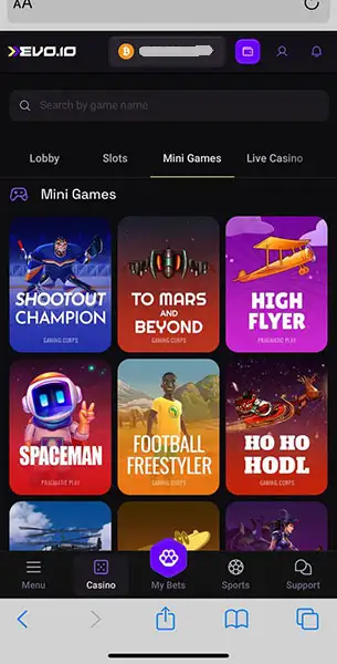 Evo IO Casino mobile screenshot #4 Mobile Screenshot image #4 for Evo IO Casino