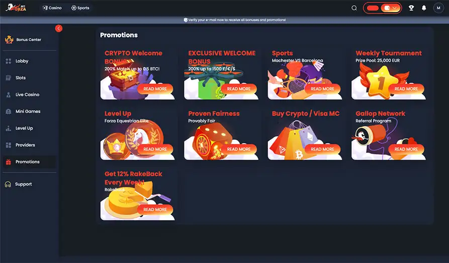 Forza Bet Casino Bonuses Screenshot image #3 for Forza Bet