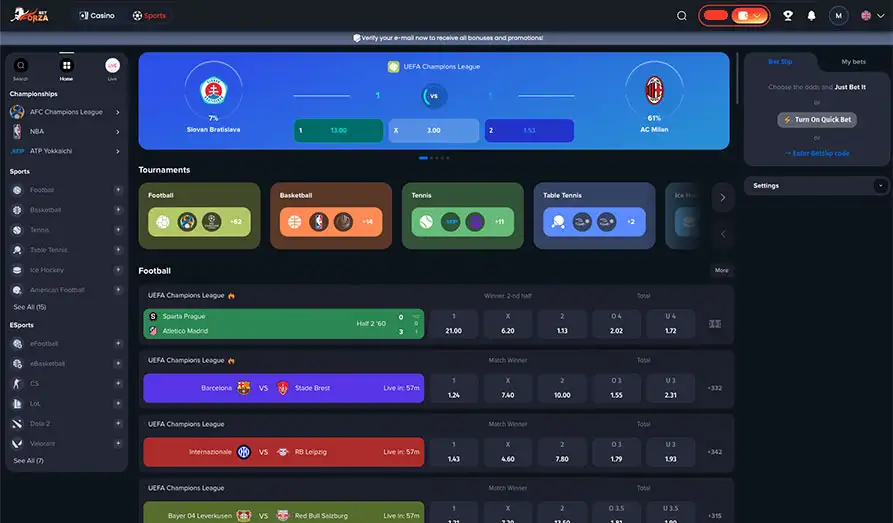 Forza Bet Live Odds  Landscape screenshot image #1 for Forza Bet