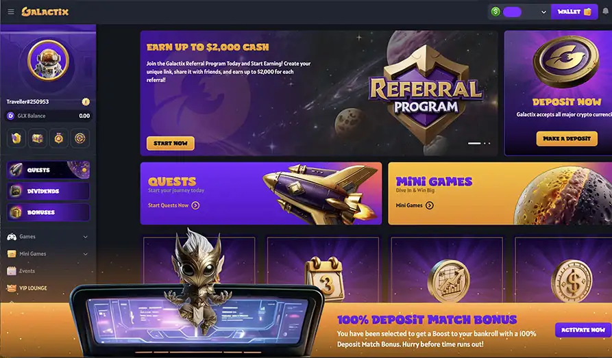Read review of Galactix Casino
