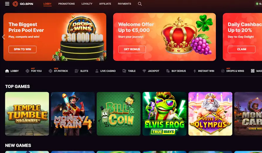 Read review of GoSpin Casino