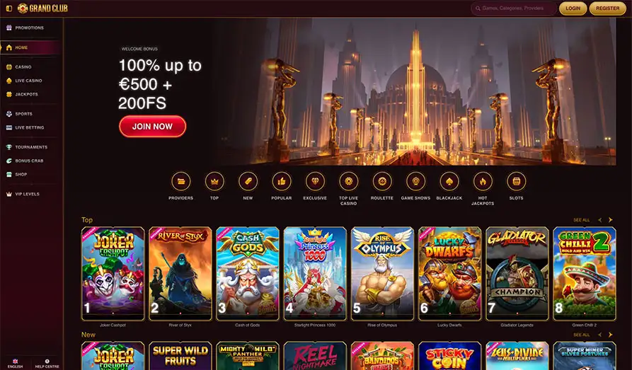 Read review of Grand Club Casino