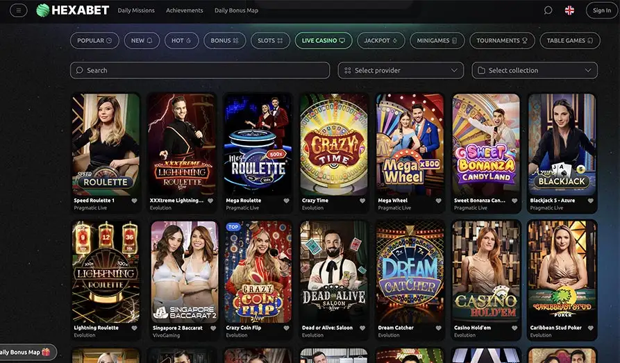 Hexabet Live Casino Screenshot image #2 for Hexabet Casino