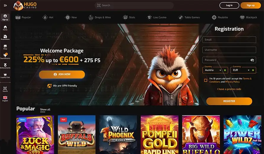 Read review of Hugo Casino