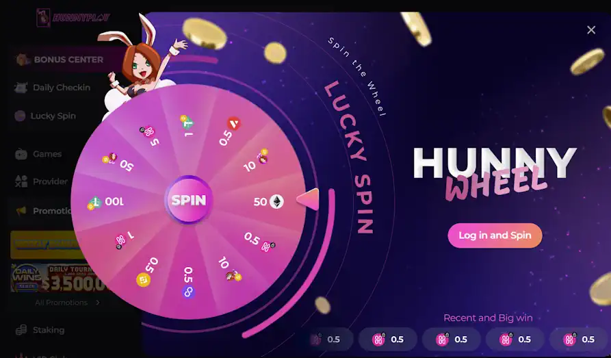 Hunny Play Casino lucky spin Screenshot image #2 for Hunny Play Casino