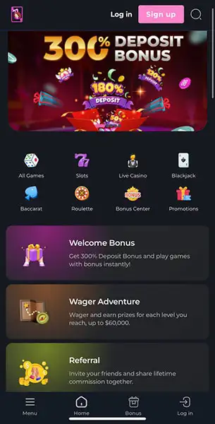 Hunny Play Casino mobile screenshot #1 Mobile Screenshot image #1 for Hunny Play Casino