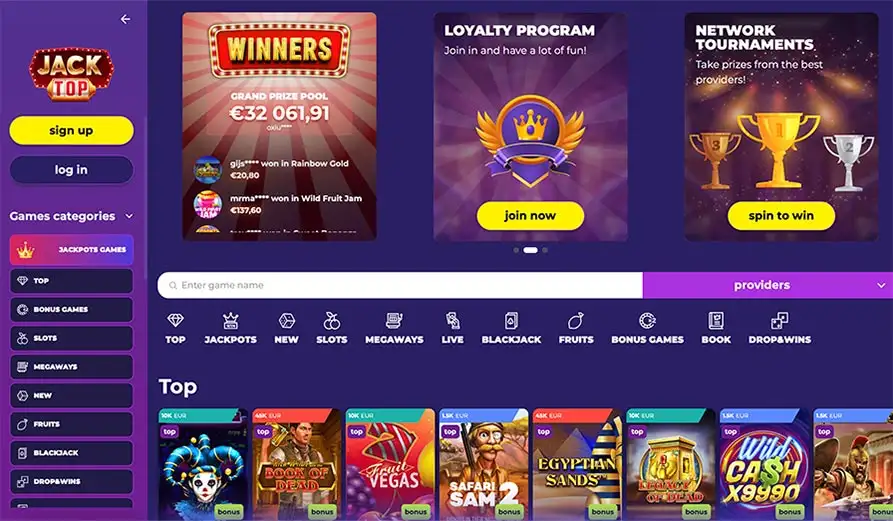 Read review of Jacktop Casino