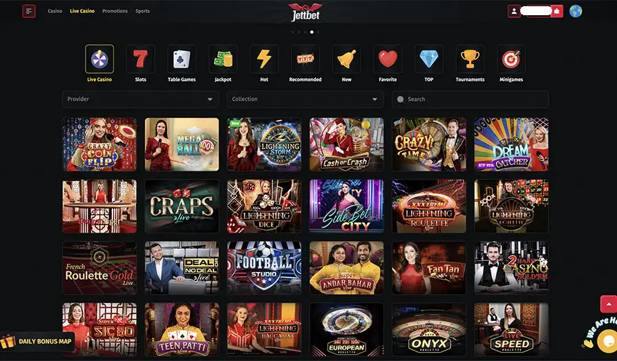 Jett Bet Casino live games Screenshot image #3 for Jett Bet Casino
