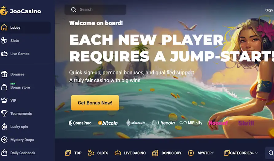 Joo Casino homepage Main screenshot image for Joo Casino
