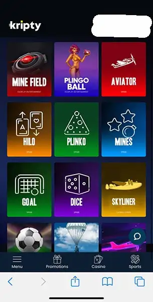 Kripty Casino mobile screenshot #3 Mobile Screenshot image #3 for Kripty Casino