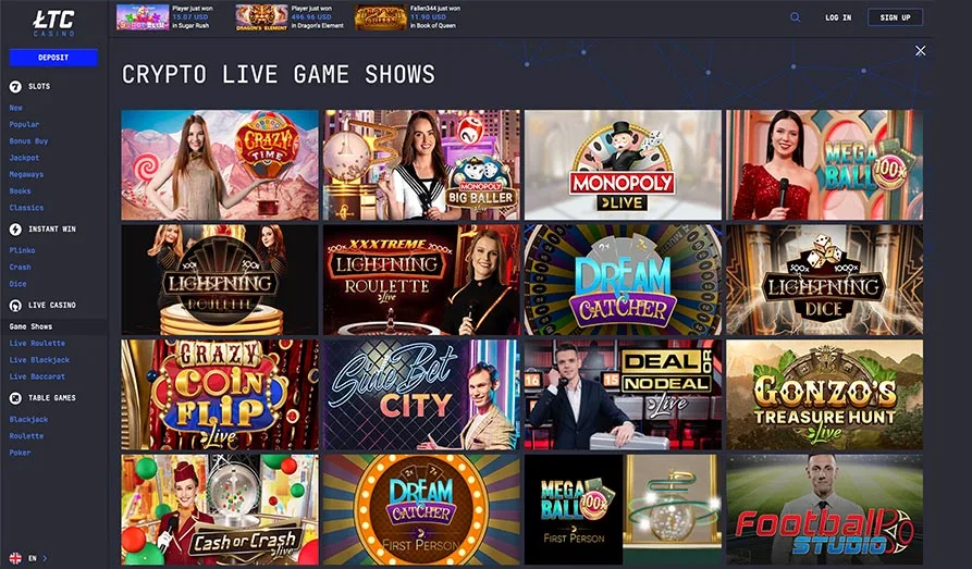 Live Crypto Games Screenshot image #2 for LTC Casino