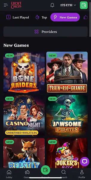 Lucky Circus Casino mobile screenshot #4 Mobile Screenshot image #4 for Lucky Circus Casino
