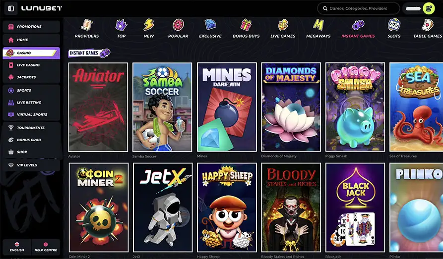 LunuBet Casino crash games Screenshot image #2 for LunuBet Casino